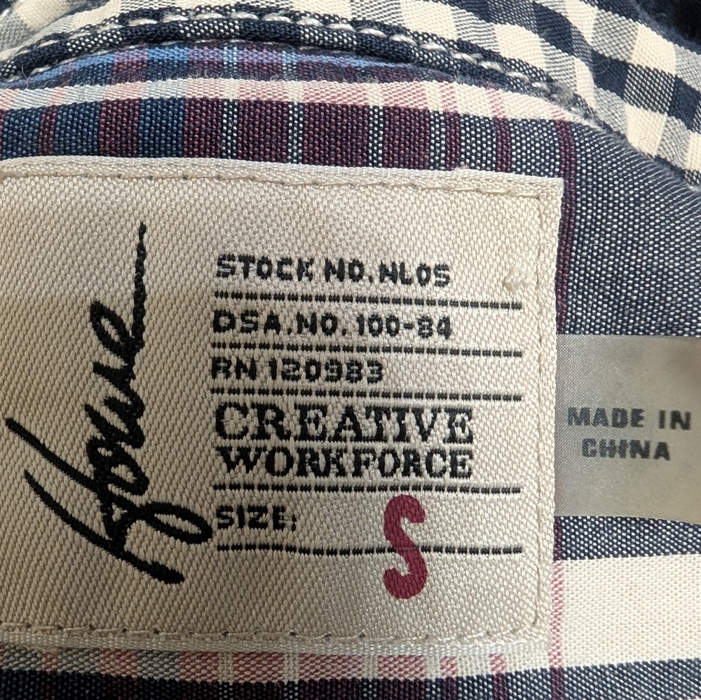 Howe Creative Workforce Plaid Button Up Shirt Men… - image 2